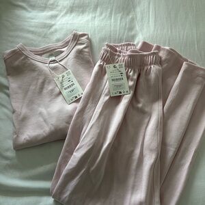 Zara Kids Light Pink Sweatshirt and Joggers Set